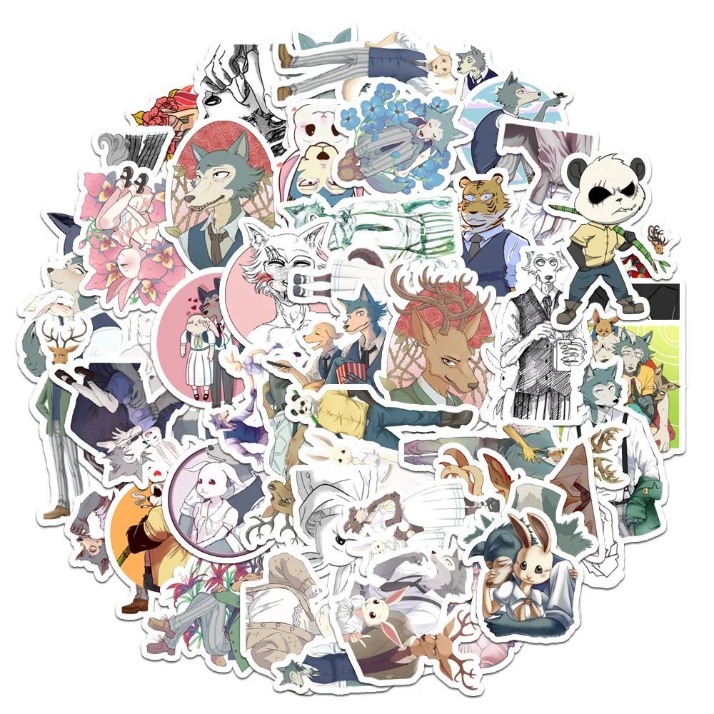 10/30/50PCS BEASTARS Stickers Dier Stijl Anime Graffiti Grappige Cartoon Sticker Kinderen Speelgoed Koffer Koelkast laptop Gitaar Auto Fiets