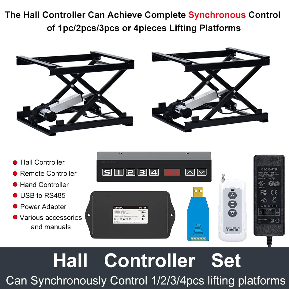 Electric Lifting Platform with WIFI/Hall Controller 60kg/120kg/150kg Load 485mm Stroke Smart Synchronous Table Lifter 24V/12V