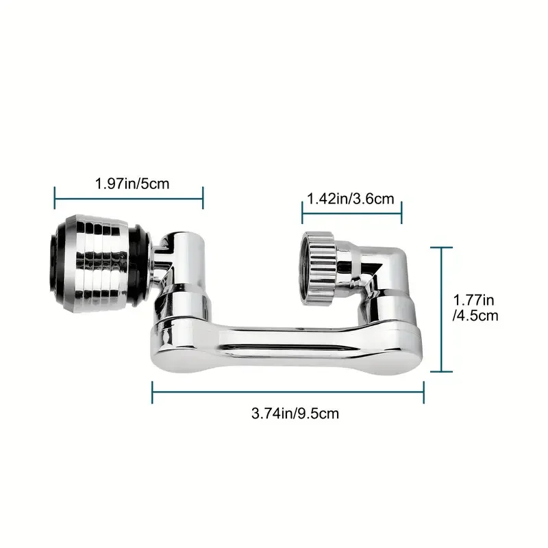 2pcs 1080° Swivel Faucet Spray Head Wash Basin Robot Arm Faucet Extender Sink Accessories for Extension Faucet Easy Install