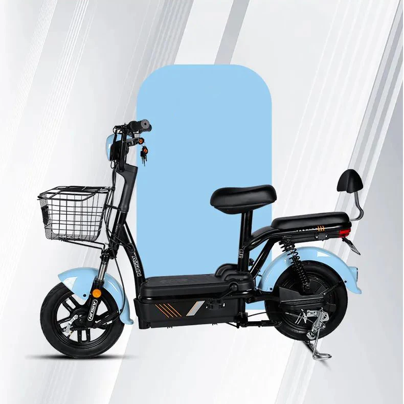 

Hot Selling 350W 48V Vintage Ebike Electric Bicycle 2 Wheels 14 Inch City Electric Bike Scooter With Basket