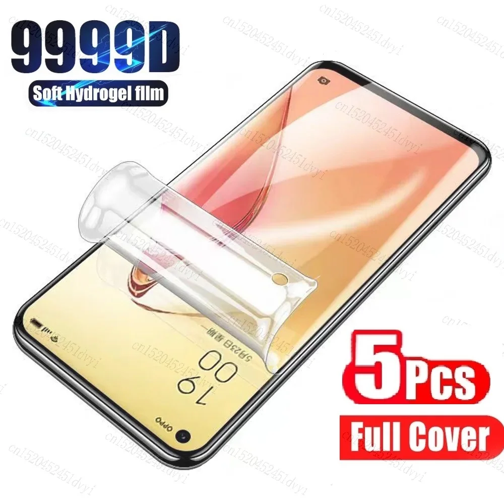 5Pcs Hydrogel Film For OPPO Realme 7 6 5 3 C2 C3 X2 Pro Full Cover Foil Gel Screen Protector Realme X50 TPU Film Not Glass
