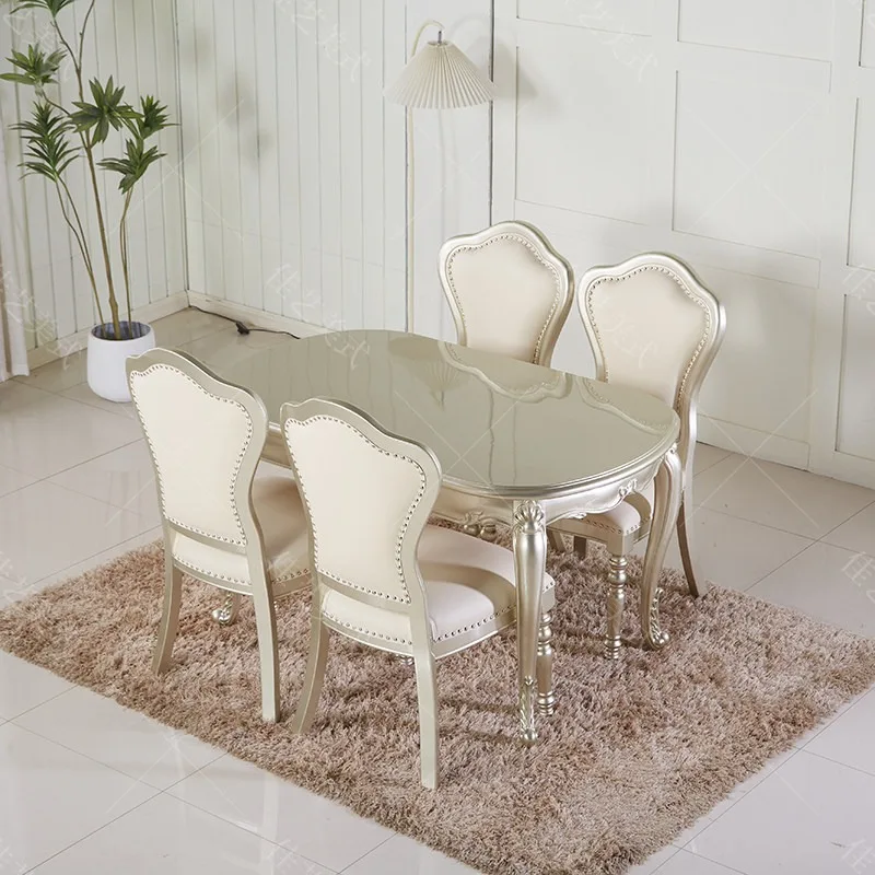 Wooden Vintage Dining Table Gold Decorations Luxury Living Room Dining Table Kitchen Marble Nordic Mesa Comedor Furniture Table