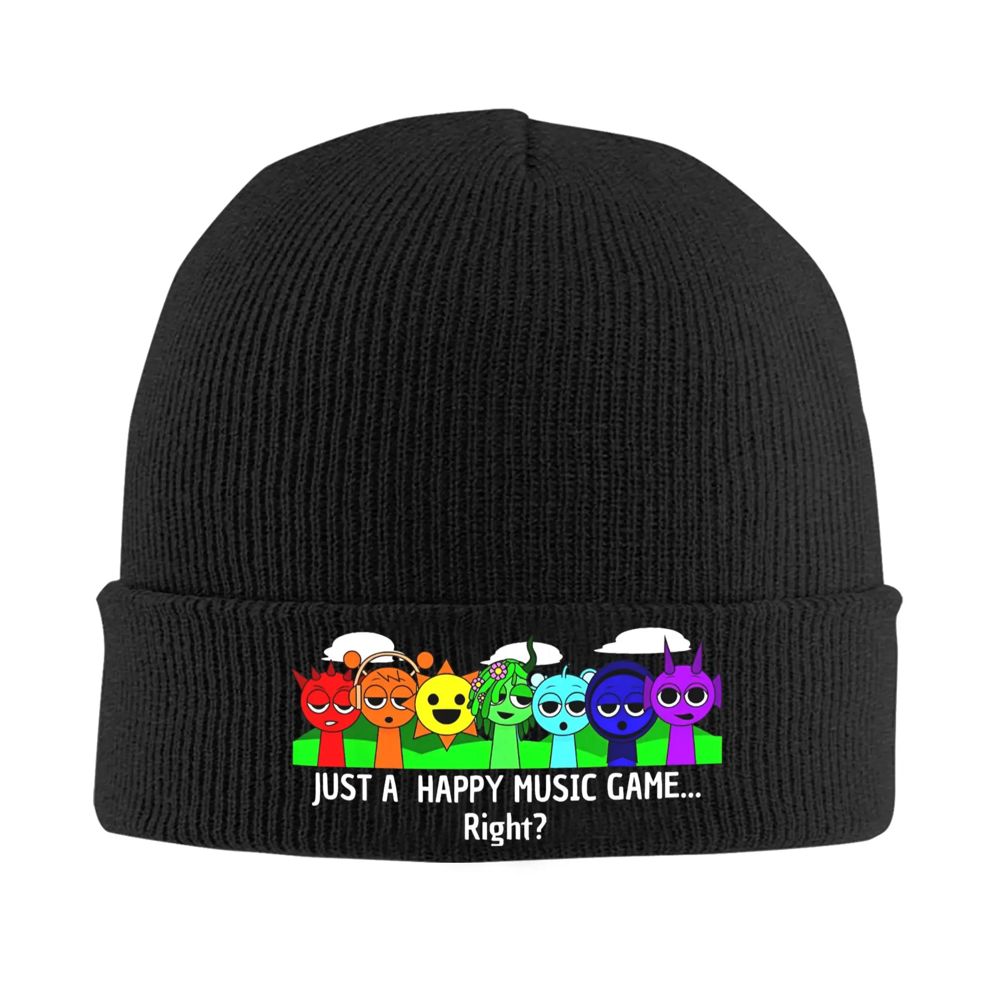 Sprunkied Beats Funny Happy Music Game Knitted Hat Autumn Winter Beanie Fashion Cartoon Cap Men Women Acrylic Fashion Skullcap