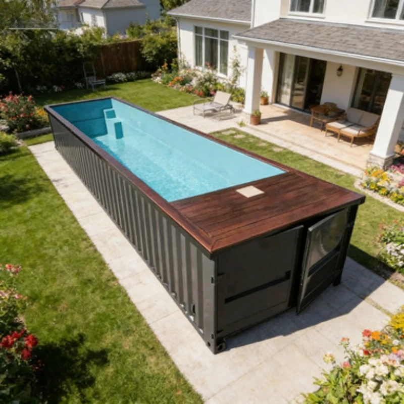 Prefabricated Container Swimming Pools, 20-foot/40-foot Above-ground/underground Pools, Outdoor Swimming Pools