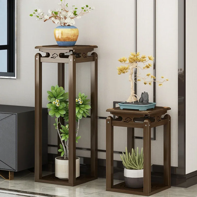 Soporte chino para maceta de flores, soporte para bonsái de piso a techo, Vintage, planta de habitación, planta tradicional, estante decorativo para