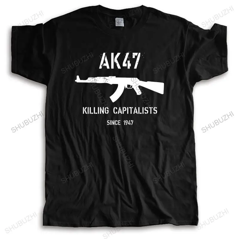 mens loose casual teeshirt Fashion brand t shirt AK47 Killing Capitalists since 1947 printing Cotton T-shirt bigger size #1