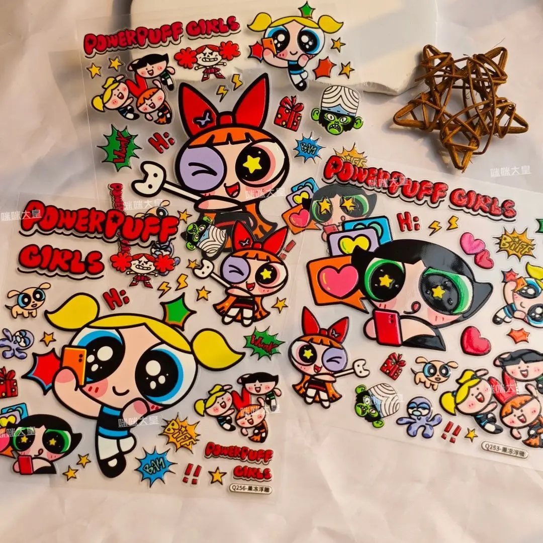 Cute Powerpuff Girls Selfie Puffy Sticker DIY Decal Kawaii Gift for Boys Girls Fans  Ornament Journal Scrapbook Phone Case Decor