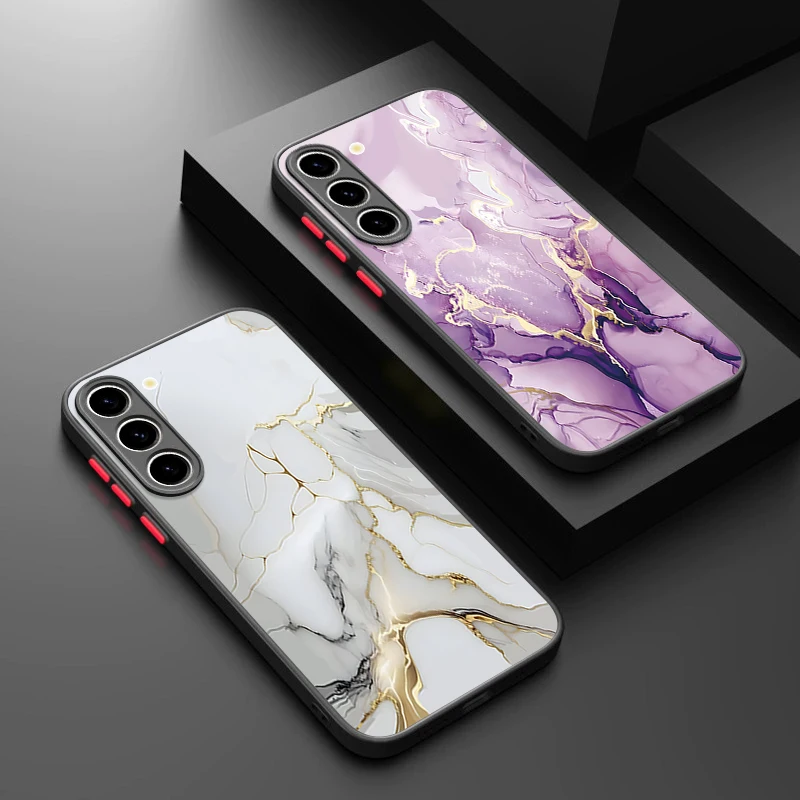 Bunte Marmor-Magnet-Handyhülle für Samsung Galaxy S26 S25 S24 Ultra Plus S24 S25 FE A17 A37 A56 A55 A36 A16 Acryl-Cover