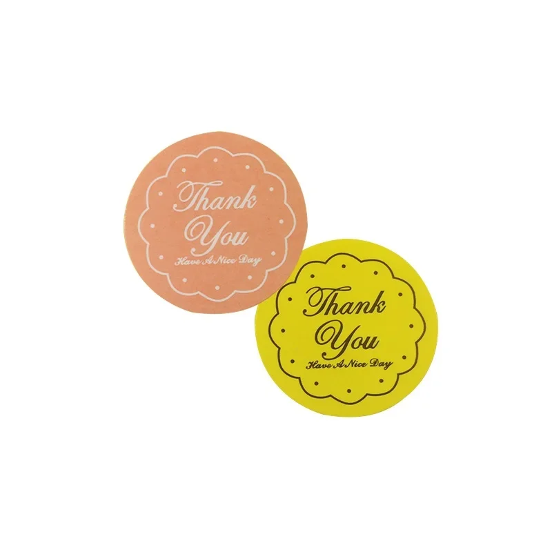 240 Pcs/lot Yellow/Pink 'Thank You' Design Sticker Labels Food Seals Gift Stickers Scrapbooking For Wedding Seals