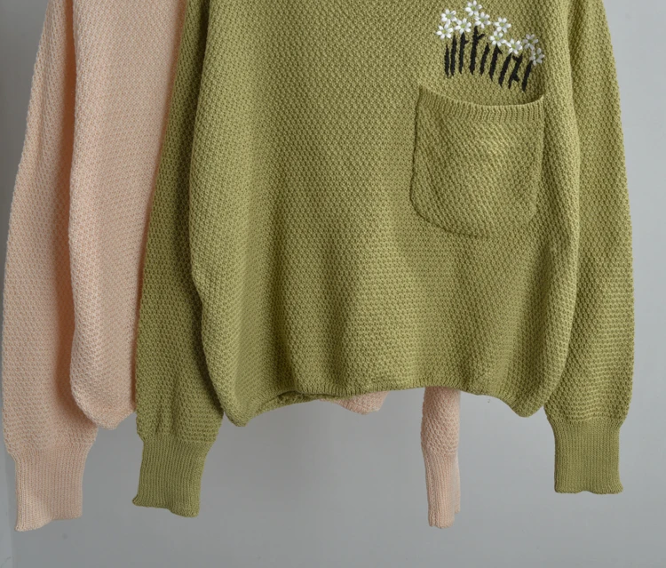 Herbst Winter Lose Lange Sve runde Ne Gestrickte Pullover frauen Basis Schicht Top ort Sle Gestickte Bequeme Passform