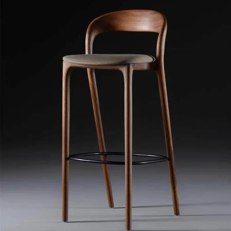 Tabourets de bar décoratifs en bois, design de luxe, chaises de salle à manger esthétiques modernes, chaise de bar créative, meubles peu encombrants