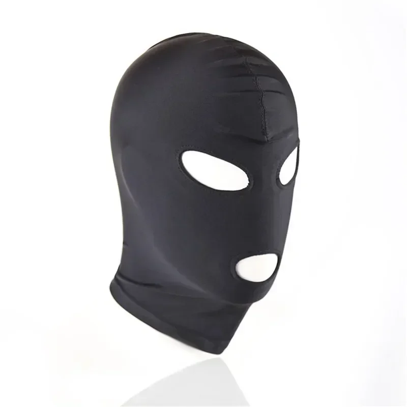 Soft Elastic Full Head Mask with Eye & Mouth Cutout Breathable Erotic Role Play Mask for Adults