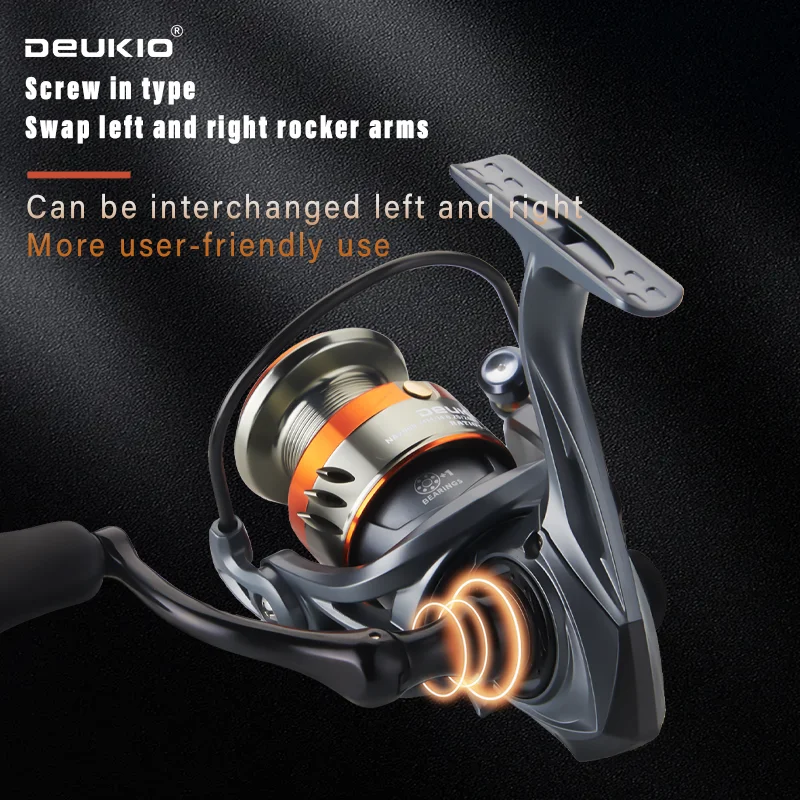 DEUKIO Спиннинговая рыболовная катушка без зазоров 3 + 1 шарикоподшипники из нержавеющей стали Ручка катушки с ЧПУ 5,2:1 Передаточное число 12 кг Макс. сопротивление для морской воды DEUKIO Спиннинговая рыболовная катушка без зазоров 3 + 1 шарикоподшипники из нержавеющей стали Ручка катушки с ЧПУ 5,2:1 Передаточное число 12 кг Макс. сопротивление для морской воды