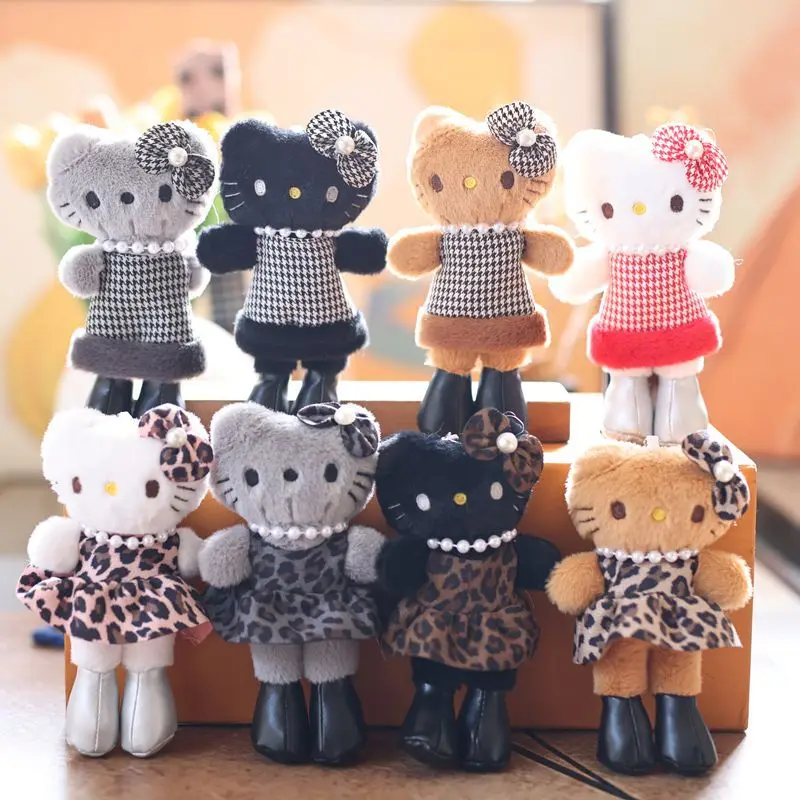 

15CM Cartoon Long legs Kitty Plush Doll Keychain Toy Backpack Pendant Hanger Keychain Doll Figurine Gift for Girl Women