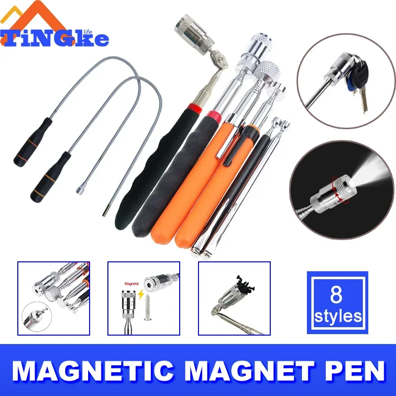Mini Caneta Magnética Telescópica Portátil Ferramenta Acessível Capacidade para Pegar o Parafuso de Porca Extensível Pickup Rod Stick