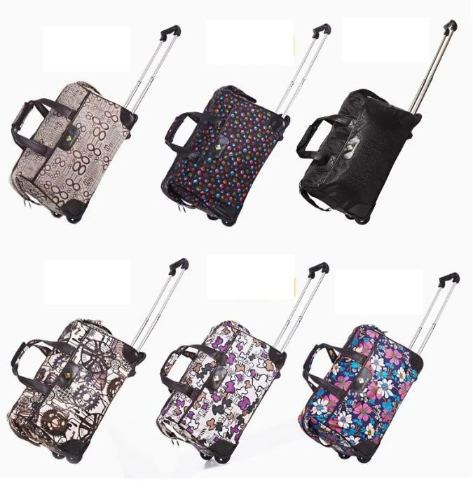 

Women 18 inch carry on hand luggage trolley bag women travel trolley bag travel tote on wheels for women short trip luggage bag