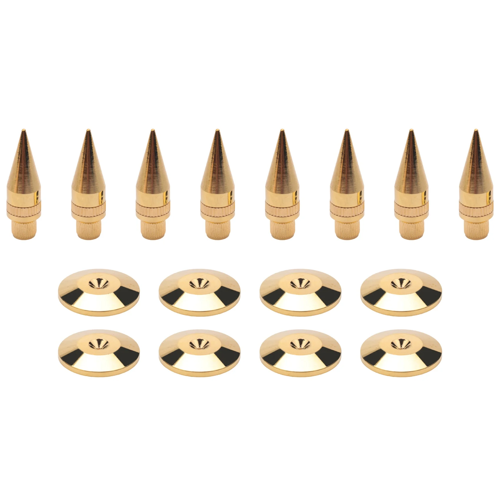 

A62T-8 Pairs Copper Speaker Spike Isolation Stand with Base Pad Feet Mat for Speaker, Amplifier, DVD Player, Recorder