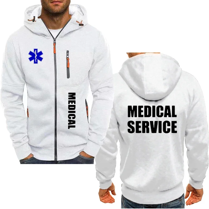 EMT ambulance Printing Hoodies Mens Personality Fashion Hoody Hip Hop Fleece Streetwear Pullover Harajuku Hooded jacket