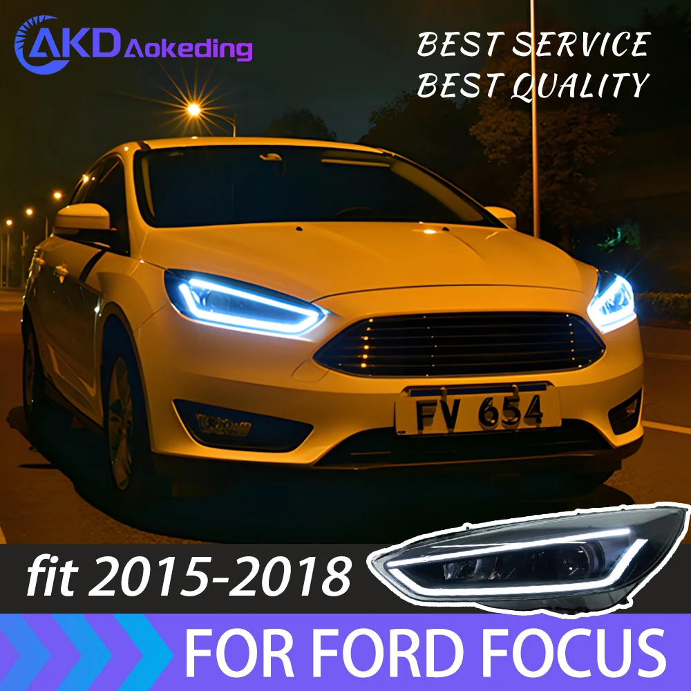 

Car Styling Headlights for Ford Focus LED Headlight 2015-2018 Head Lamp DRL Signal Projector Lens Automotive Accessories
