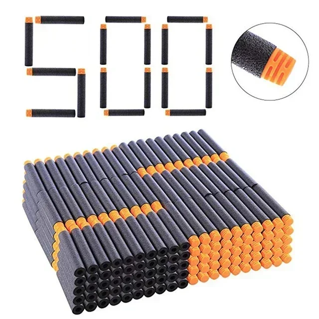 Nowe Czarne Miękkie Strzałki do Pistoletów Zabawkowych EVA 7,2 cm * 1,3 cm, Wymienne Amunicja do Serii Blasterów, Prezent Świąteczny dla Dzieci (Nowość)