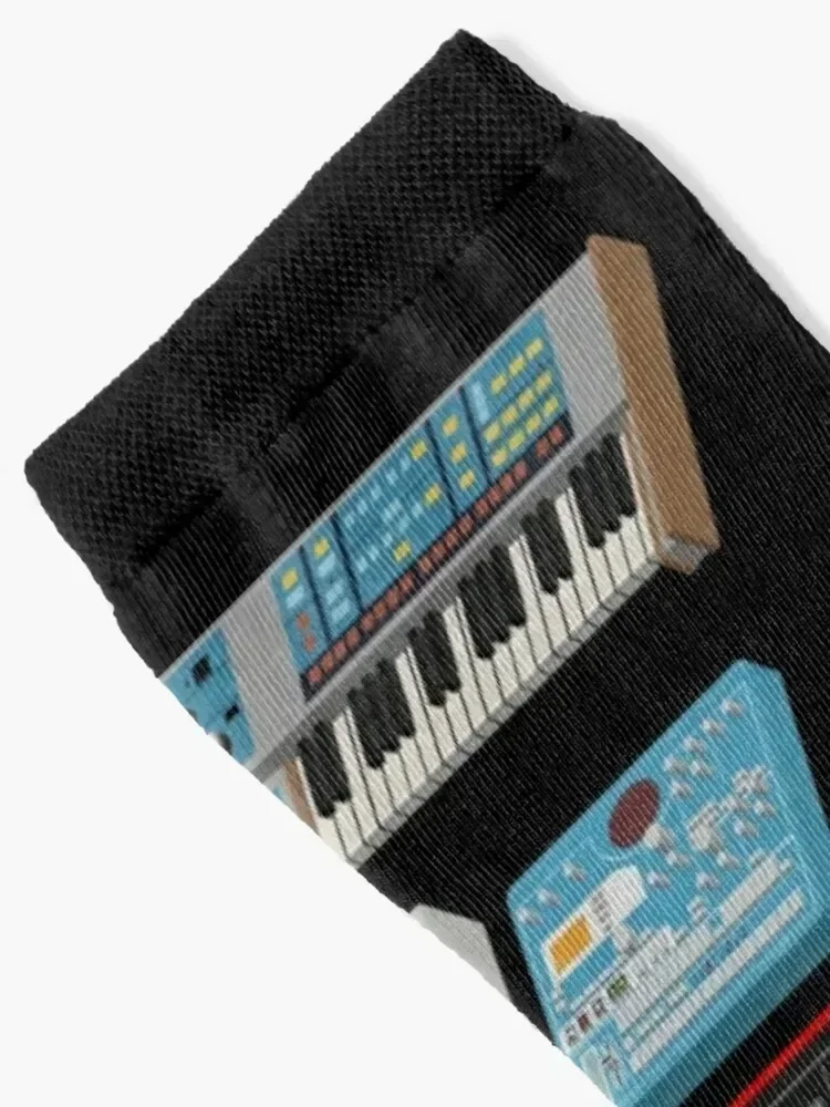 Synthesizer and Drum Machine Fan Collection Socks FASHION retro winter thermal Novelties Women Socks Men's