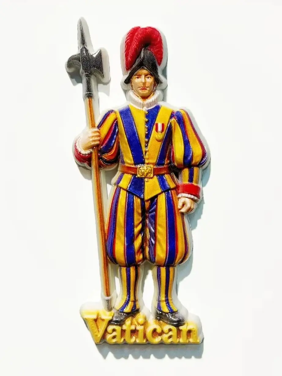 Swiss Guard Vatican City Resin Fridge Magnet,UV Print 3D Handicraft Travel Souvenir Home Decor Collectible Gift