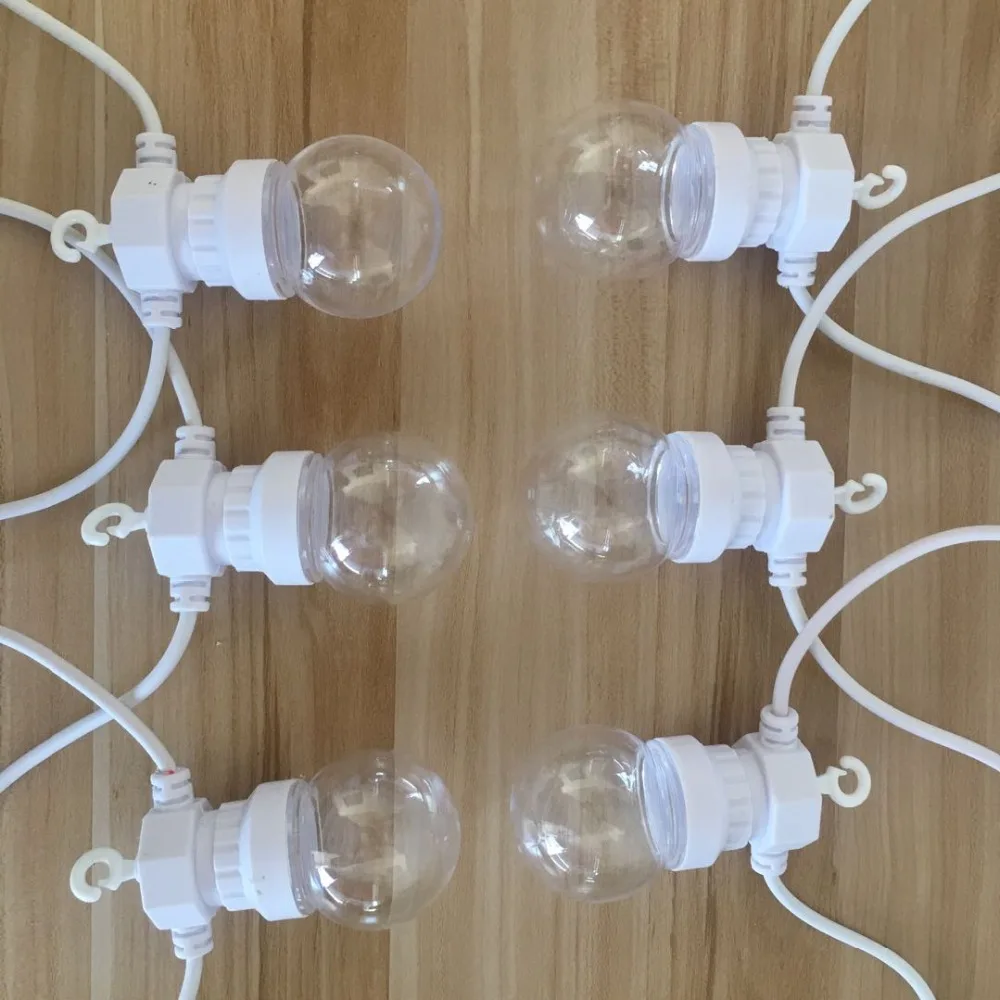 IP65 G50 White Cable Milky Ball String lights Indoor Outdoor Light String For Bar Wedding Garland Party Garden Decorations Wall