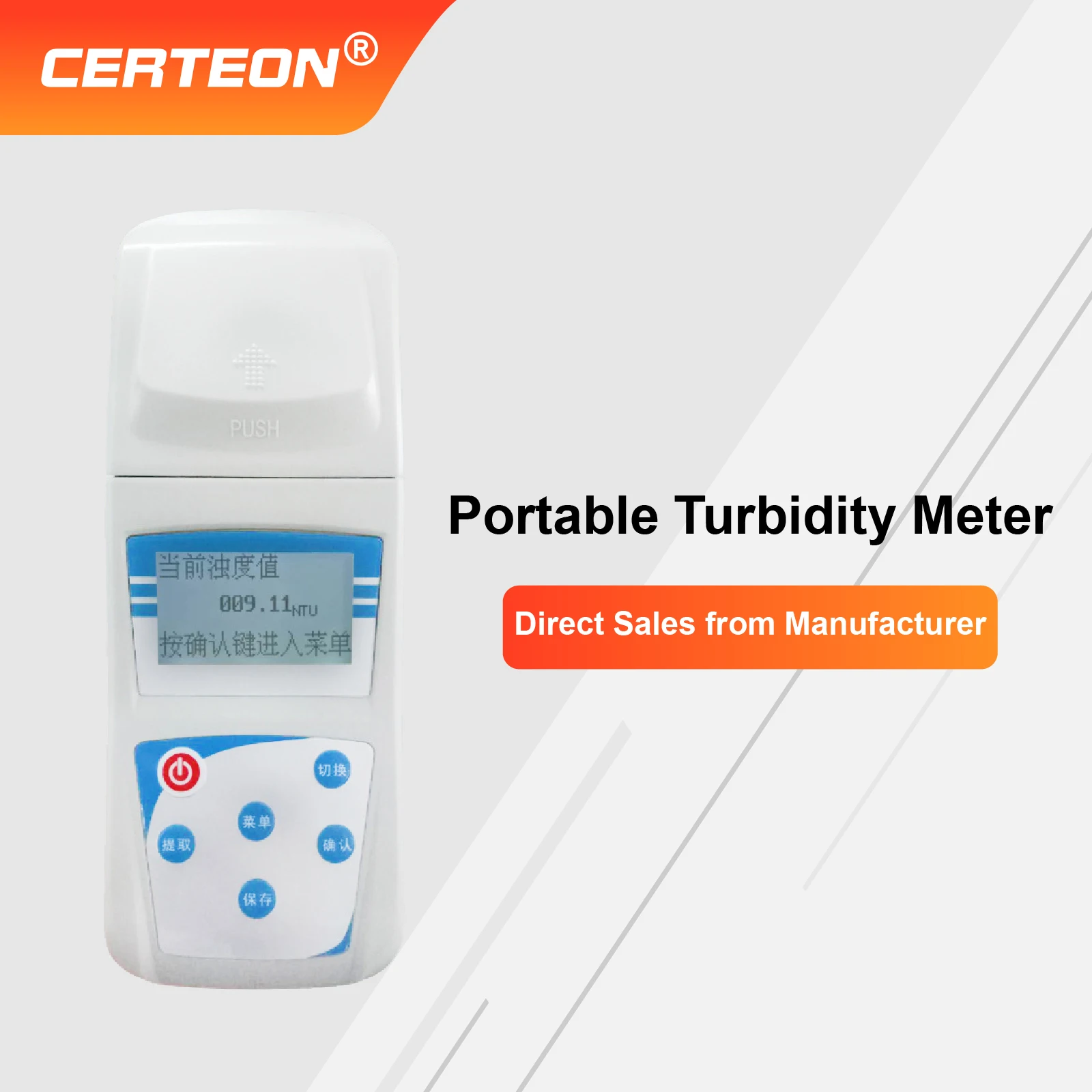 Portable Digital Turbidity Meter ZD-2A 0-1000 NTU 90 Scattered Light Handheld Water Quality Tester for Lab Wastewater