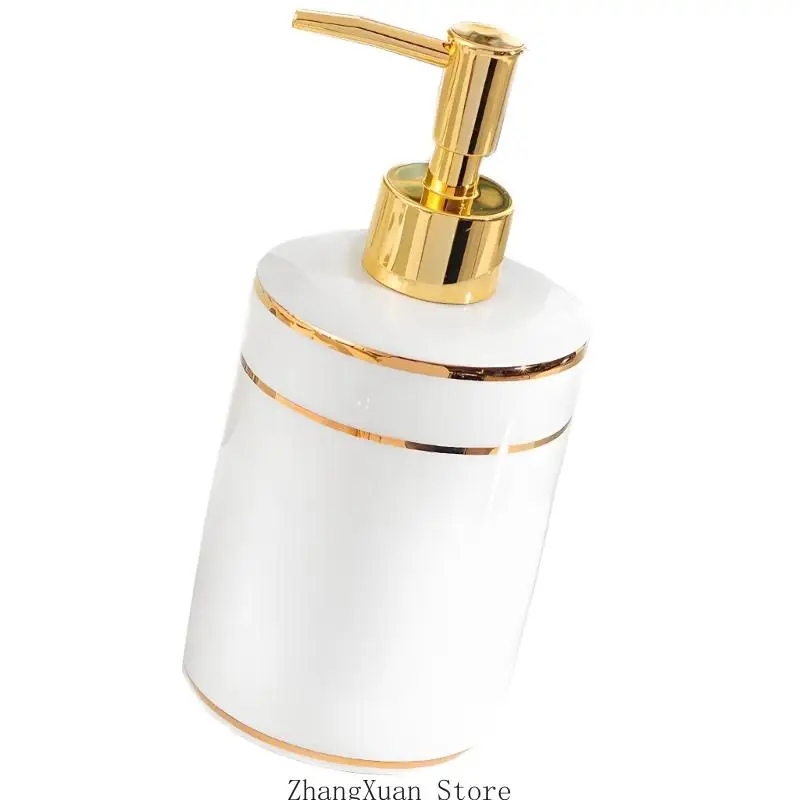 Press-Pumpflasche für Handwäsche in der Nähe des Gästebades, Keramik-Lotion-Pumpflasche, 3 x – Detail 8