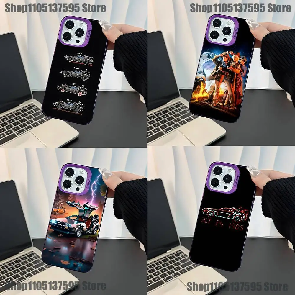 حافظة هاتف فيلم العودة إلى F-Future لهاتف iPhone 17,16,15,14,13,12,11,Mini,Pro,E,SE4,XS,MAX غطاء كاندي غير لامع أرجواني