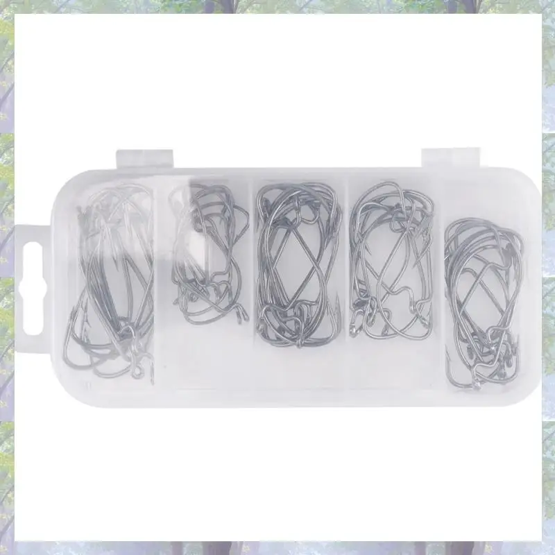 جديد وصول 51 قطعة خطاف الصيد عالية الكربون الصلب دودة سينكو الطعم تهزهز خطاف الصيد مع صندوق بلاستيكي