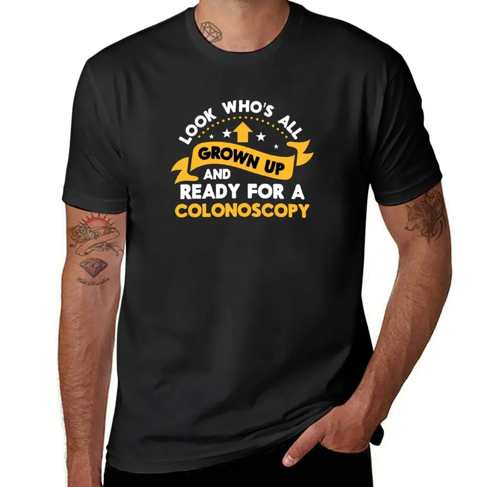 All Grown Up | For Colonoscopy Funny 50th Gift Tee print T-Shirt blacks tee shirts for men