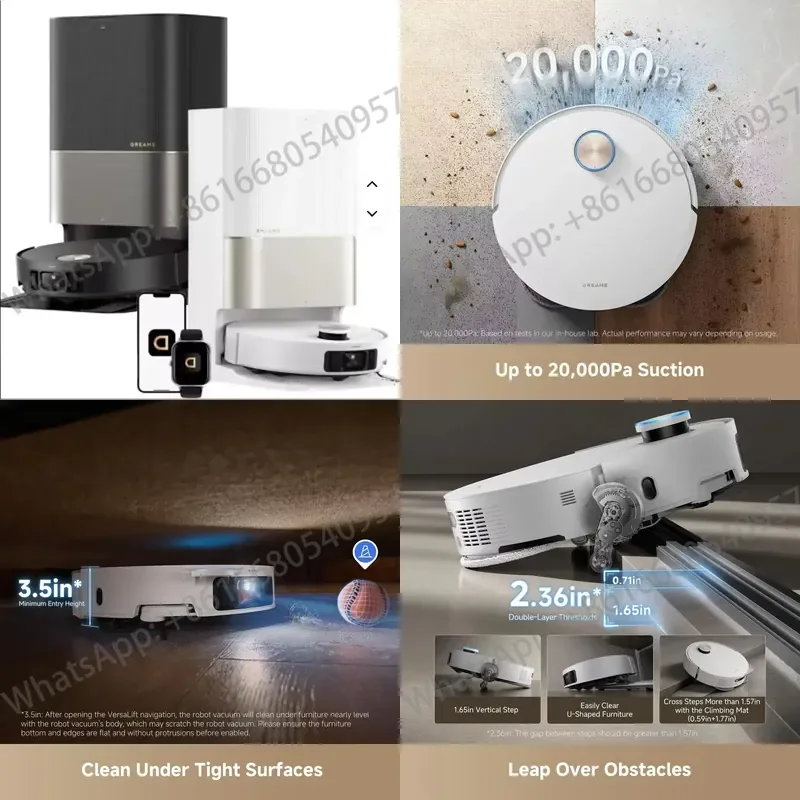 DREAME X50 ultra Vacuum Cleaner 100% Automatic Cleaning Strong Suction Wet/Dry Function 100% Corner Coverage EU Plug