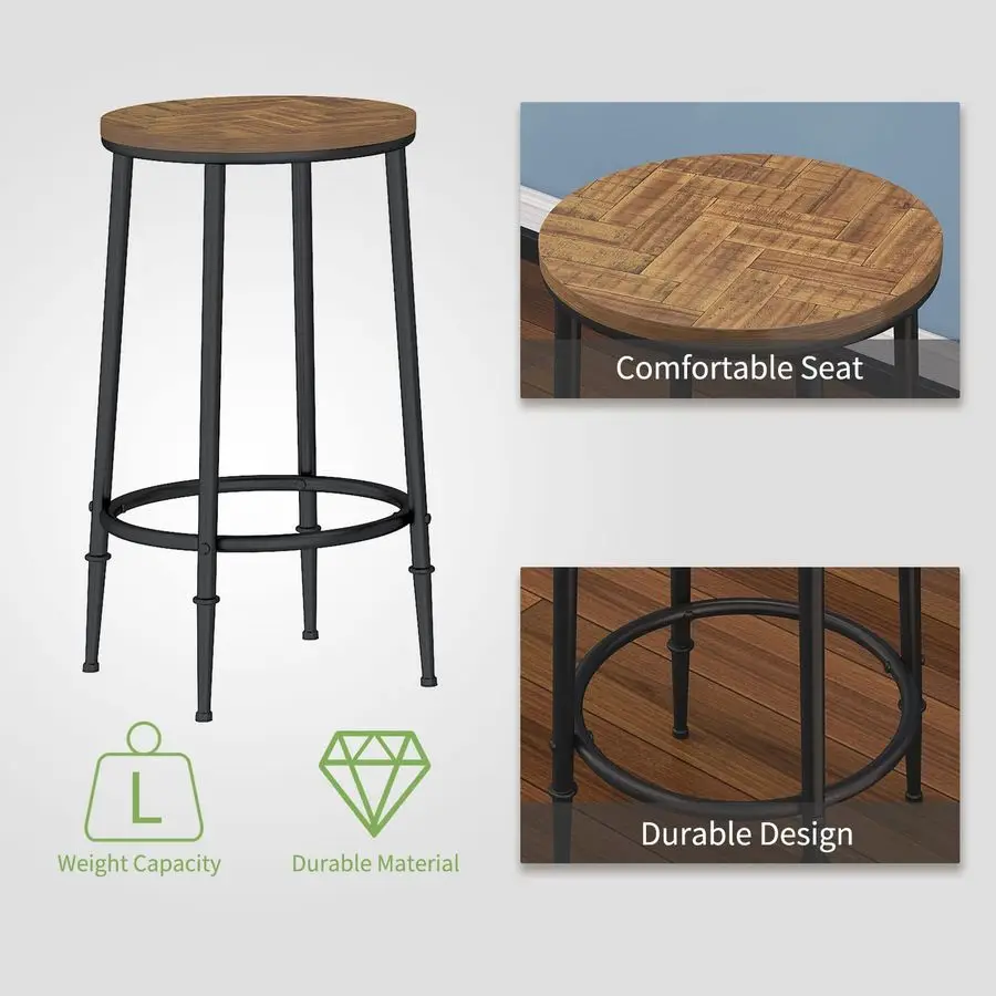 Bar Table Set for 3, 4 Piece Console Table with 3 Stools, Counter Height Sofa Table Set with 3 Chairs for Breakfast Nook, Living