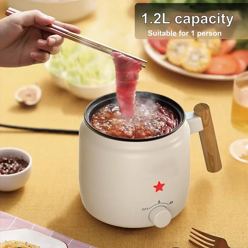 

220V Multifunctional Rice Cooker 2-speed Adjust Student Noodle Cooker 1.2L Portable Travel Electric Hot Pot Camping Food Cookers