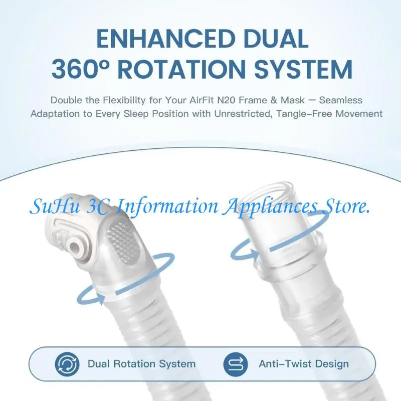  Routine Mask Maintenance Tube and Elbow Connector Assembly, Clear Corrugated Replacement Short Hose Part for Home Use