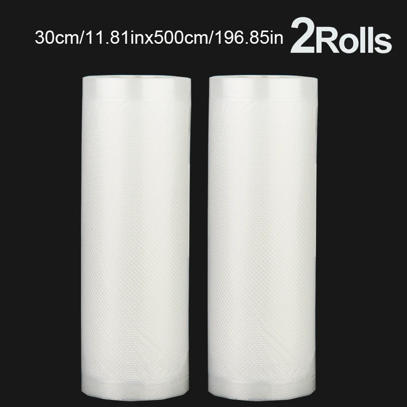 2 rolls of 500cm long textured rolls, vacuum compressed bags, single-sided mesh food vacuum packaging rolls, 2 packs