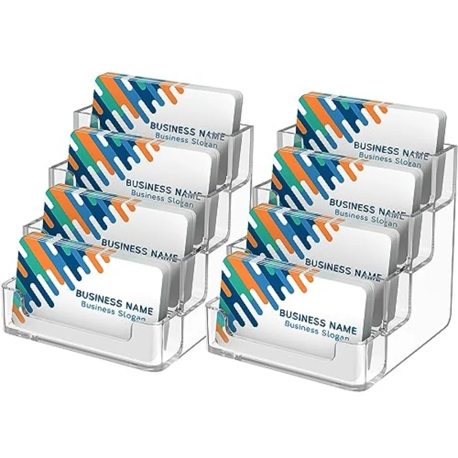 

Clear Business Card Holder, Acrylic Business Card Stand for Desk with Tier, Clear Plastic Cards Display Holder for Exhibition,