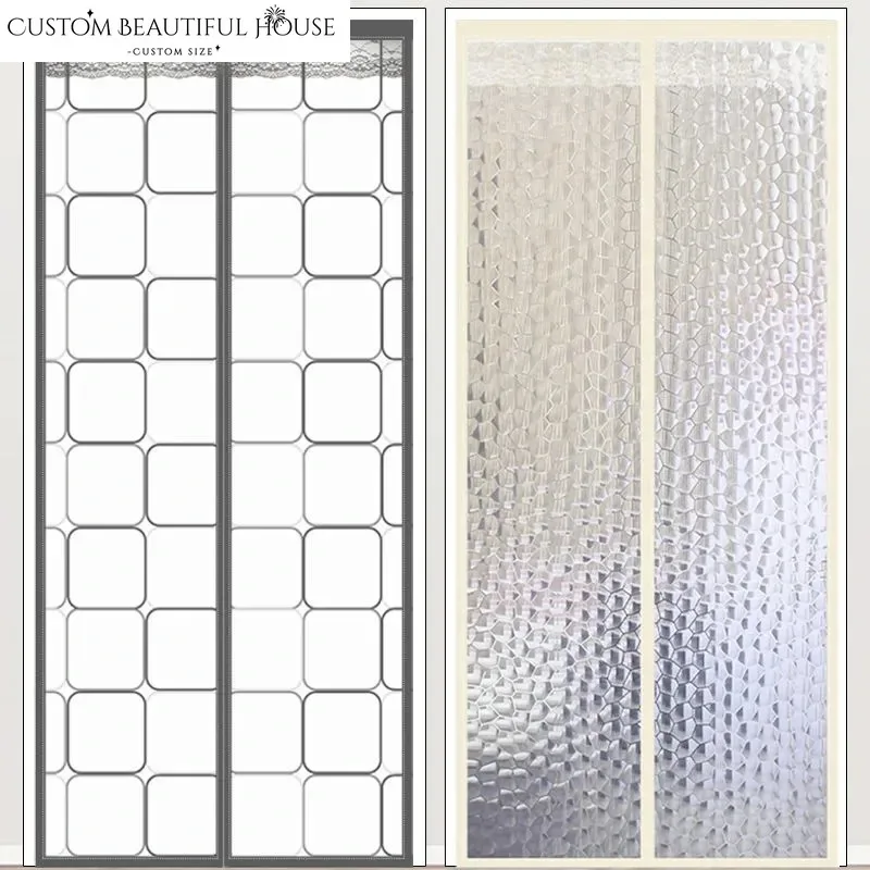 

Custom Size Warm Windproof Thickened Air Conditioning Curtains in Winter Thermal Isolation Mosquito-proof Door Curtains Decor