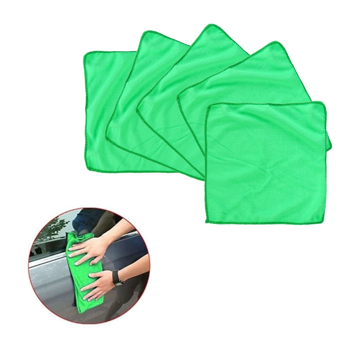 

5pcs Microfiber Cleaning Cloth Skin friendly Dust Car Dirt Absorbent Dry Wet Conditions Covering Lining
