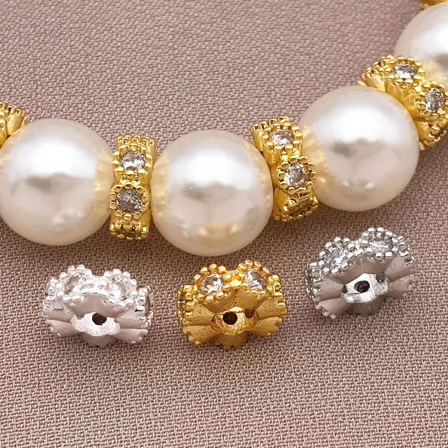 3/9pcs/lot New Trendy Real 18K Gold  Plated Square Shape Spacer Loose Beads For Women Girls For DIY Jewelry Making Accessories
