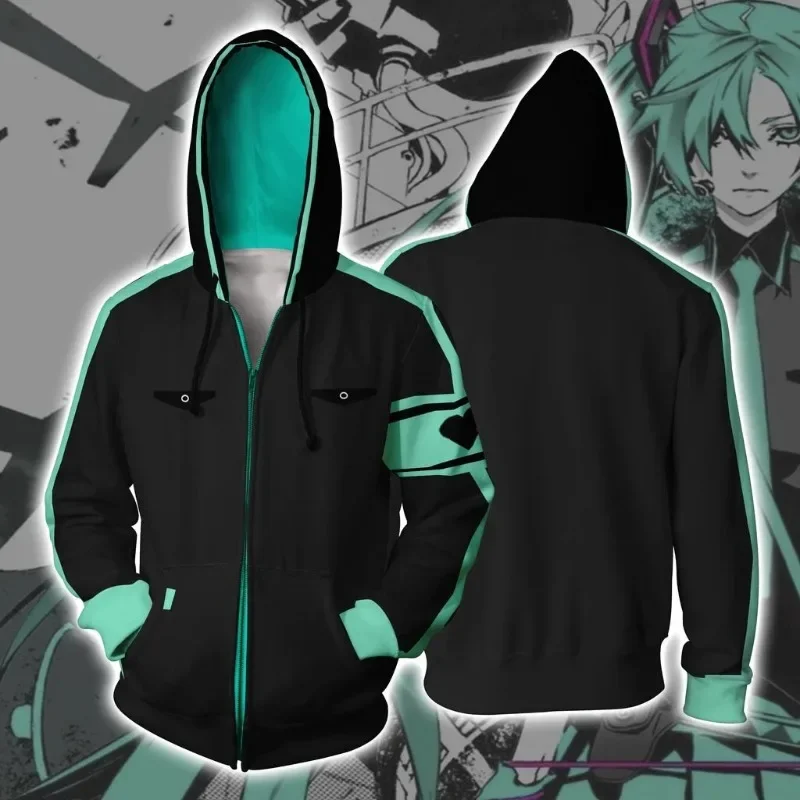 Hatsune Miku Hoodie Anime Peripheral Cute Cartoon Loose Large Size Coat Japanese Kawaii Jacket Casual Versatile Cosplay Clothes