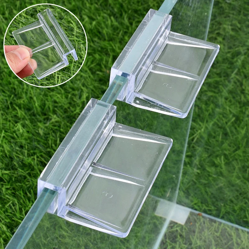 8 Stück 5/6/8/10/12mm Aquarium Acryl-Clip Glasabdeckung Halterungen Zubehör Transparente Fischbecken-Abdeckplatten-Halterung Klemme