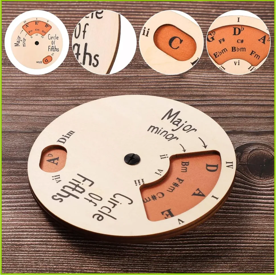 Wooden Melody Tool Round Circle of Fifths Wheel Melody Chord Tool Music Transpose Accessories For Musicians Beginners Songwriter - view 4