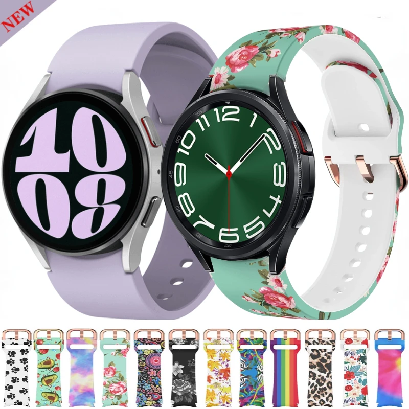 

20mm Silicone Strap For Samsung Galaxy Watch 4/5/6 44mm 40mm 6 4 Classic 47mm 43mm 46mm 5 Pro 45mm Wristband Galaxy Watch 6 Band