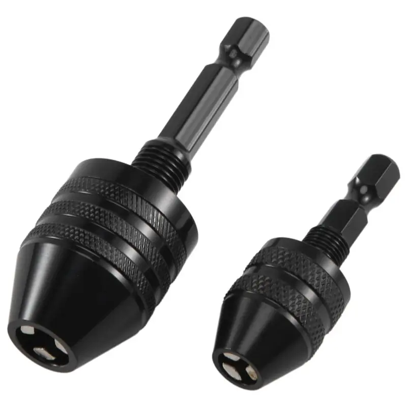 

ABWZ-2Pcs Hex Shank Keyless Drill Chuck, Screwdriver Converter Drill Adapter Quick Change Drill Bits Tool(0.6-8Mm, 0.3-3.6Mm)