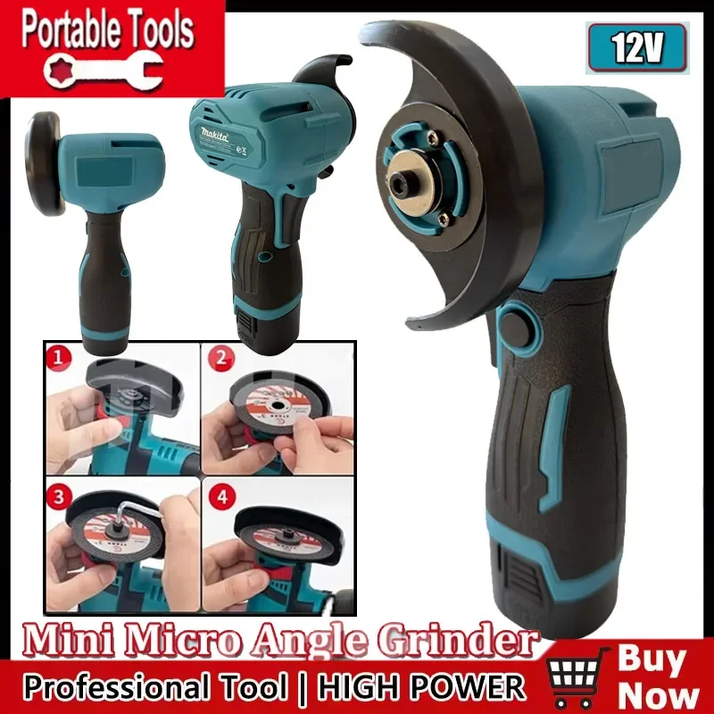 

Аккумуляторная мини-угловая шлифовальная машина 12В, 19 500 об/мин, ручной инструмент для полировки, шлифовки и резки