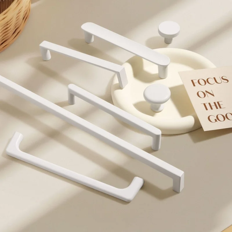 Modern Milky White Kitchen Cabinet Storage Handles Cupboard Wardrobe Closet Door Pulls Drawer Knobs And Handles For Furniture