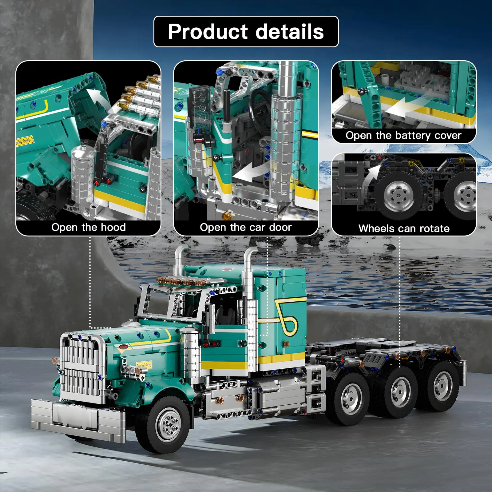 قالب الملك 13201 ألعاب السيارات التقنية RC شاحنة أمريكية بنة بمحركات الهندسة شاحنة الطوب مجموعة أطفال هدية الكريسماس #2