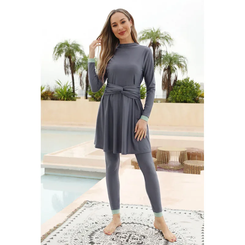 burkini muslim swimwear 2023 abayas for women clothing 3 pieces set swimsuit Long sleeve Surfing Beach wear swiming suits